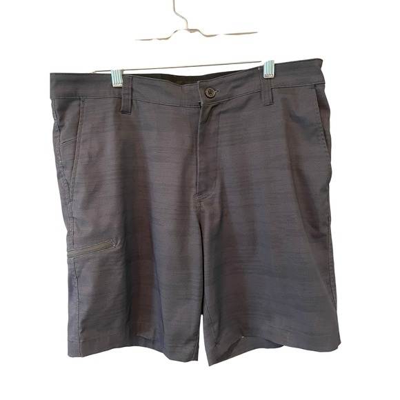 Hawke & Co Other - Hawke & Co Mens Hybrid Shorts Gray Textured Stretch Flat Front Size 34